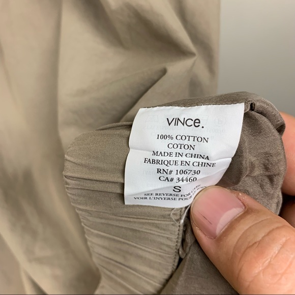$245 Retail Vince. 100% Cotton Tan Brown Shift Mini Dress Minimalist Size S - Picture 10 of 12